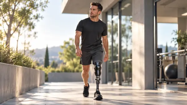 Premiers pas avec une prothèse de jambe